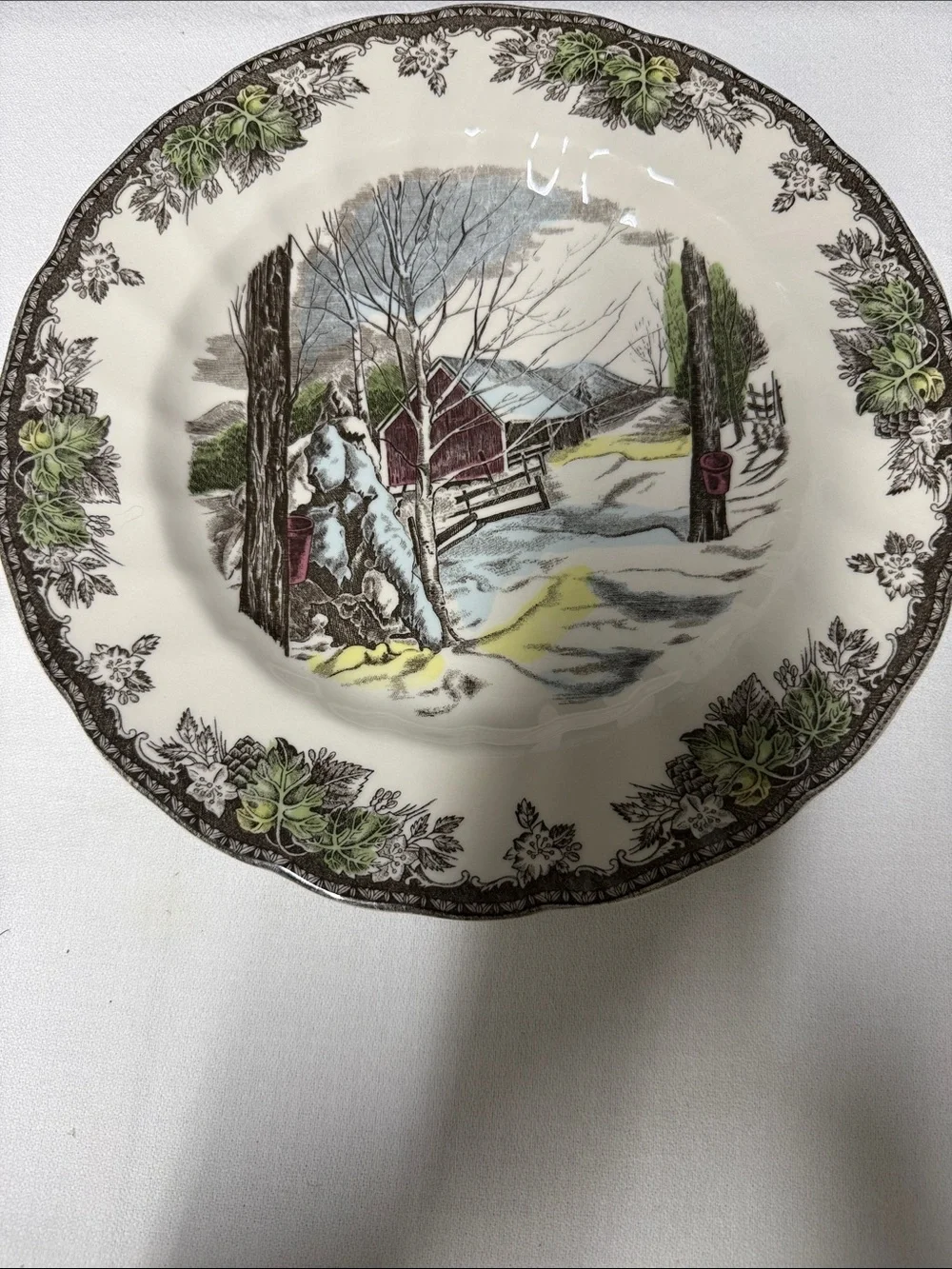 Johnson Bros The Friendly Village Winter Scene Ceramic dinner Plate
